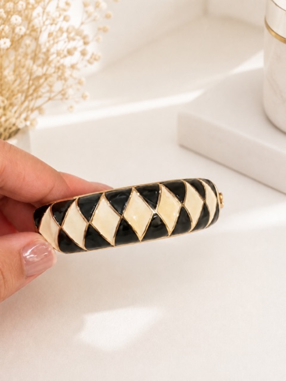 Erwin Pearl Gold-Tone Embossed Logo Bangle